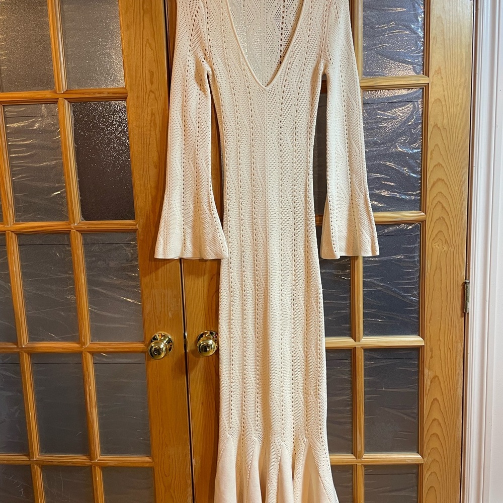 Elegant Cream Knit Dress